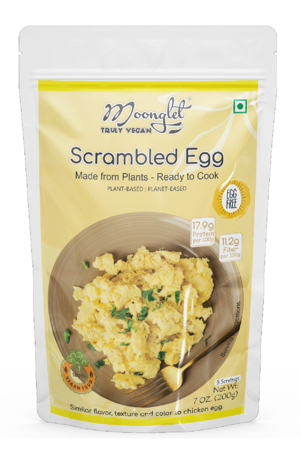 Moonglet Vegan Scrambled Egg Mix | Protein Rich Post Workout Gym Snack | Pancake, Breakfast Cereal Alternative | (600g: Pack of 3, 200g each)